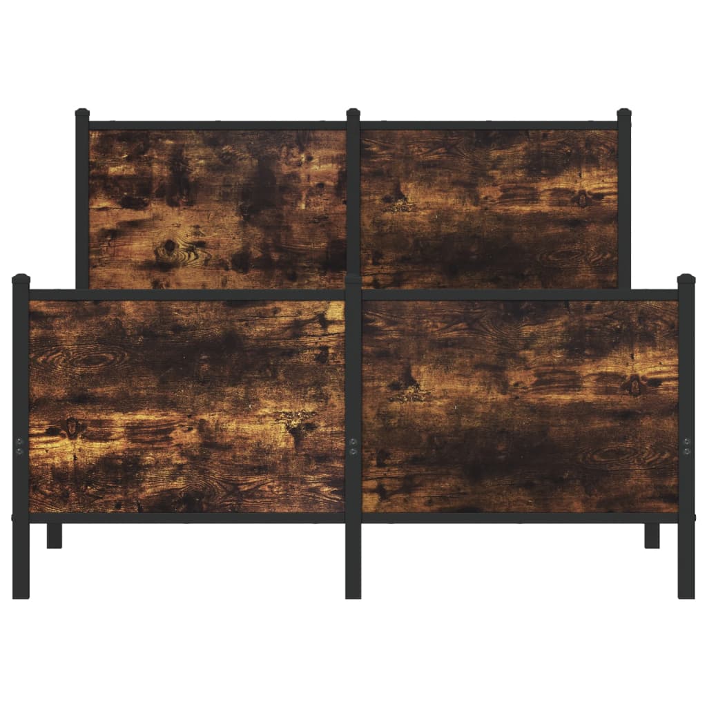 Cadre de lit en métal sans matelas chêne fumé 120x200 cm - XIOS