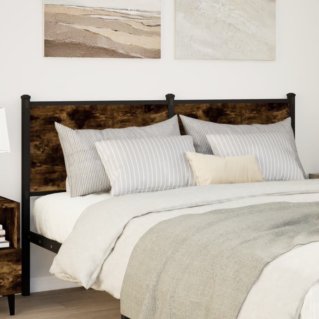 Tête de lit de remplacement chêne fumé 140 cm bois d'ingénierie et acier - XIOS