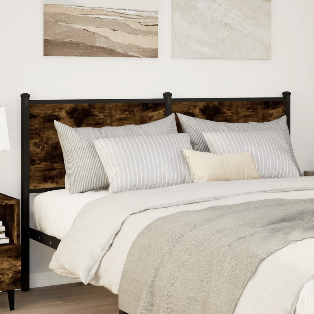 Tête de lit de remplacement chêne fumé 150 cm bois d'ingénierie et acier - XIOS