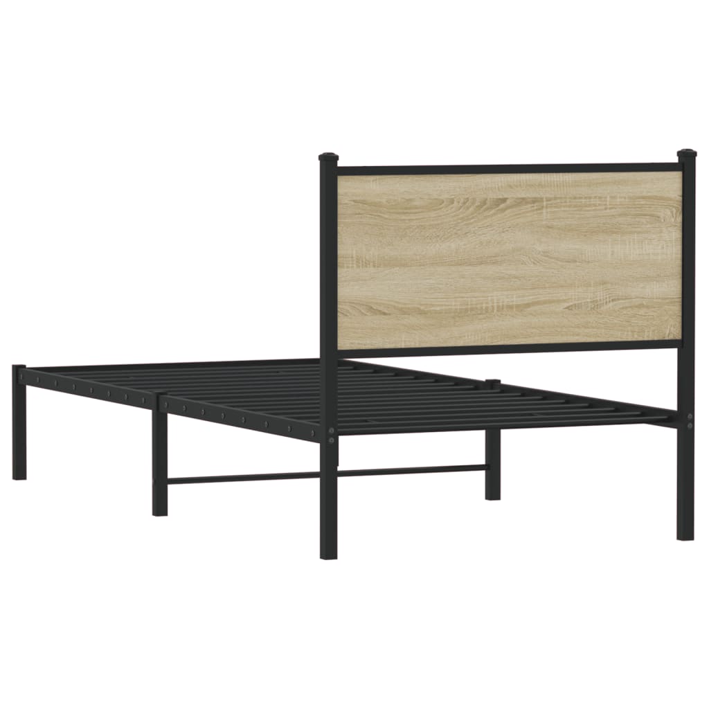 Cadre de lit en métal sans matelas chêne sonoma 80x200 cm - XIOS