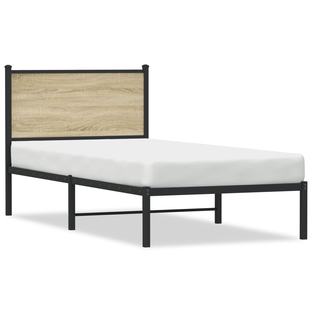 Cadre de lit en métal sans matelas chêne sonoma 90x190 cm - XIOS