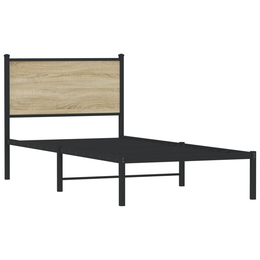 Cadre de lit en métal sans matelas chêne sonoma 90x190 cm - XIOS