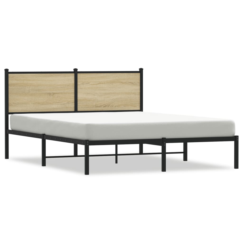 Cadre de lit en métal sans matelas chêne sonoma 140x190 cm - XIOS