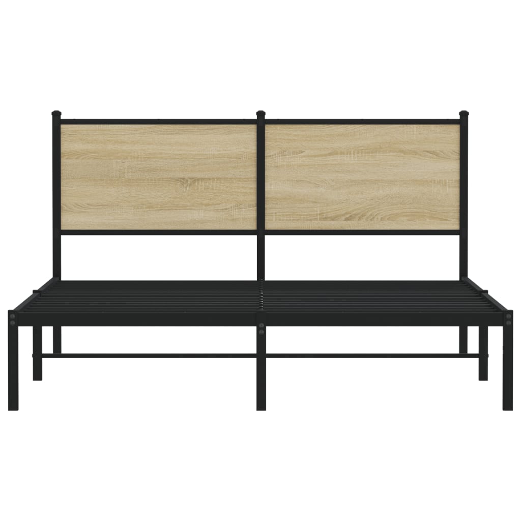 Cadre de lit en métal sans matelas chêne sonoma 140x190 cm - XIOS