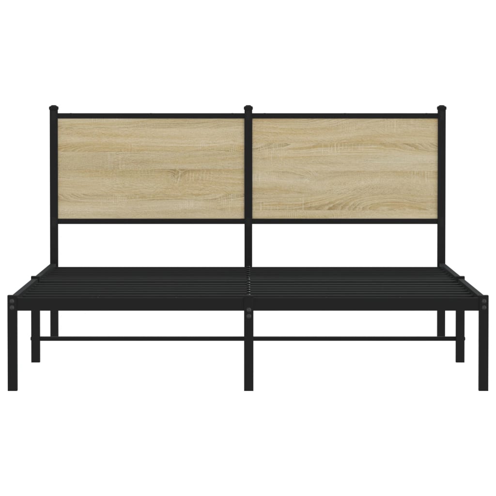 Cadre de lit en métal sans matelas chêne sonoma 140x200 cm - XIOS
