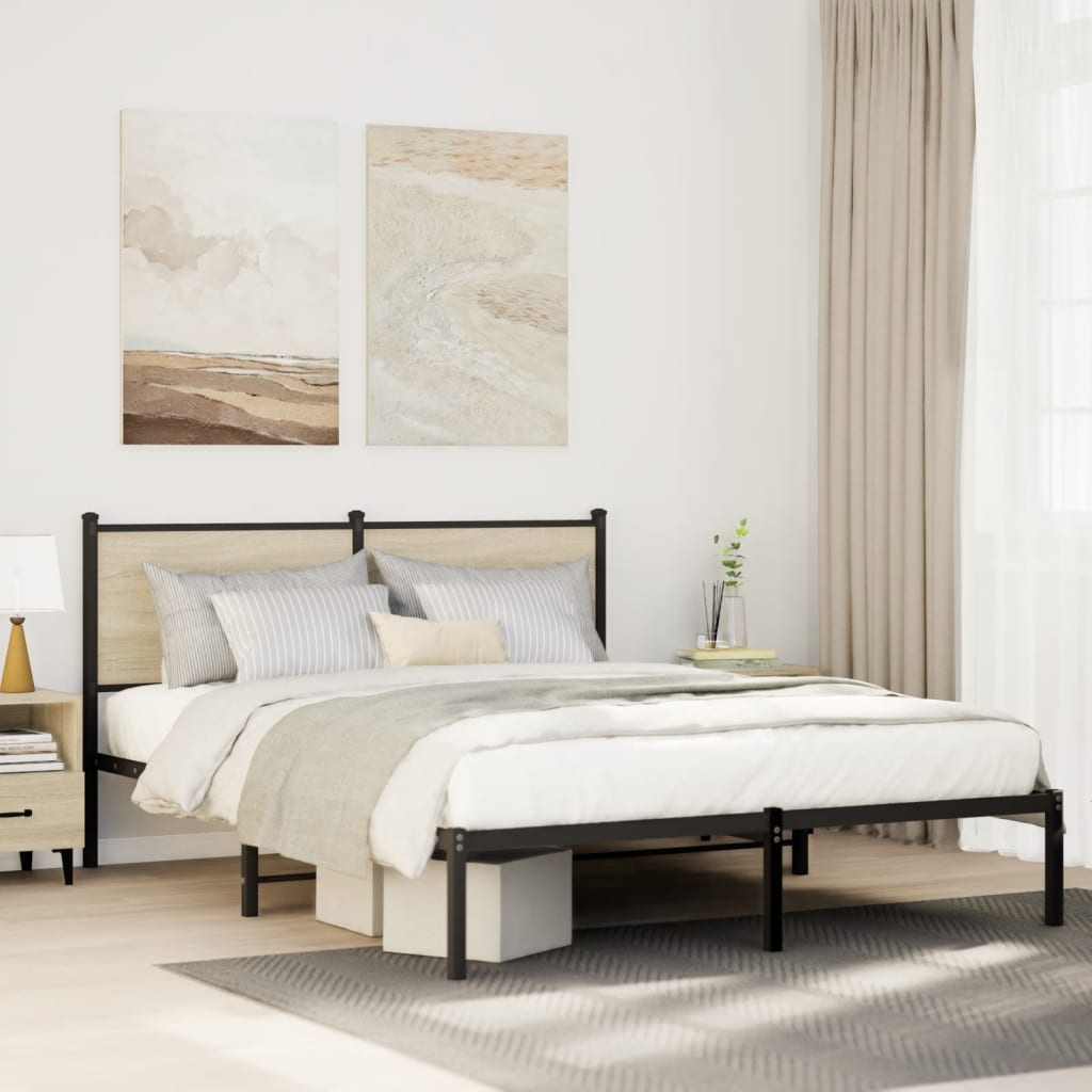 Cadre de lit en métal sans matelas chêne sonoma 140x200 cm - XIOS