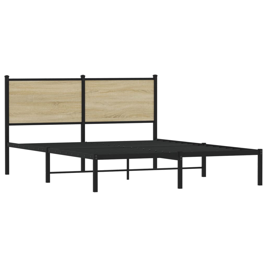 Cadre de lit en métal sans matelas chêne sonoma 150x200 cm - XIOS