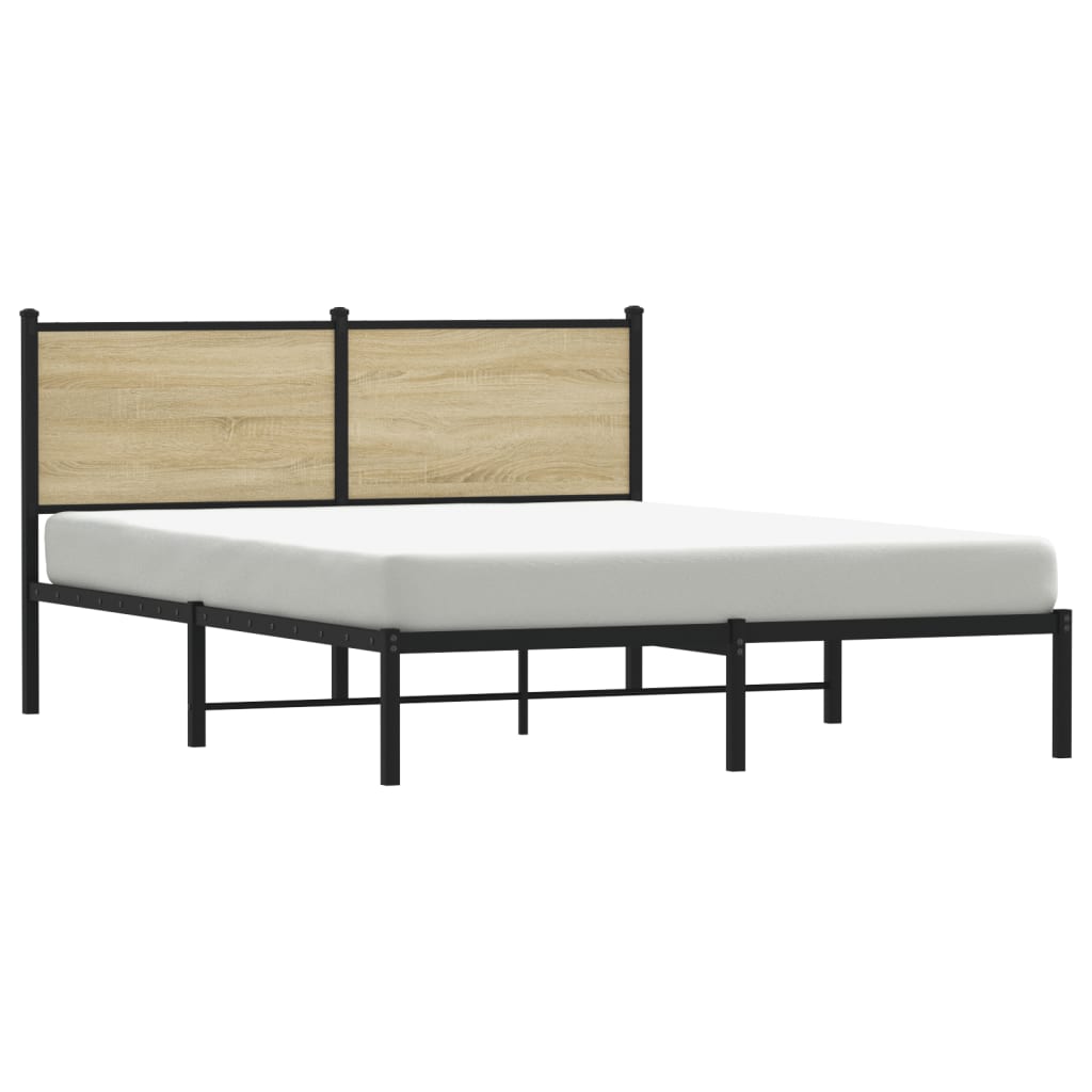 Cadre de lit en métal sans matelas chêne sonoma 150x200 cm - XIOS