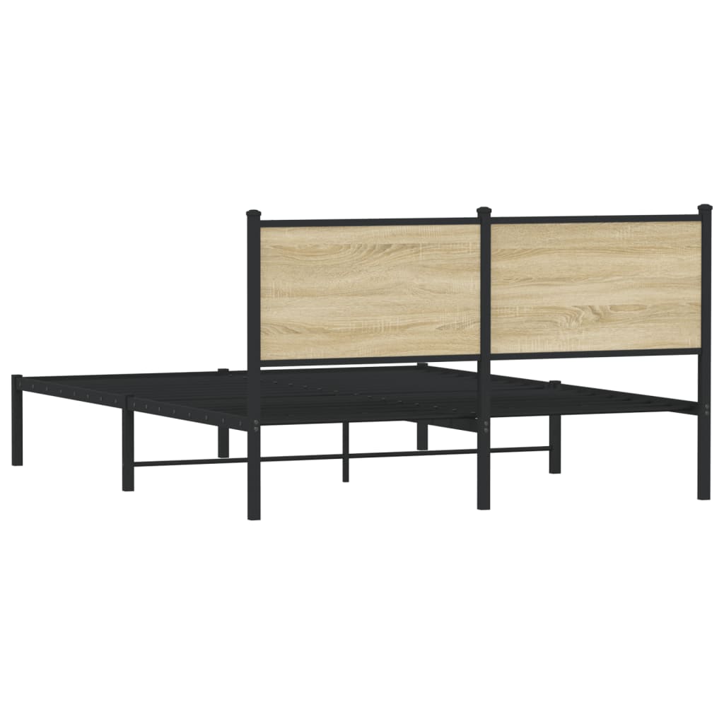 Cadre de lit en métal sans matelas chêne sonoma 150x200 cm - XIOS