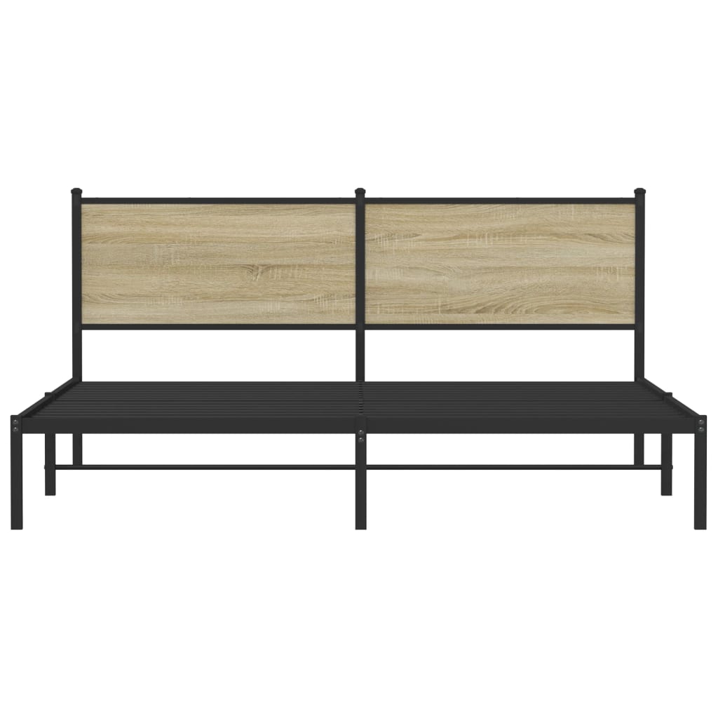 Cadre de lit en métal sans matelas chêne sonoma 160x200 cm - XIOS