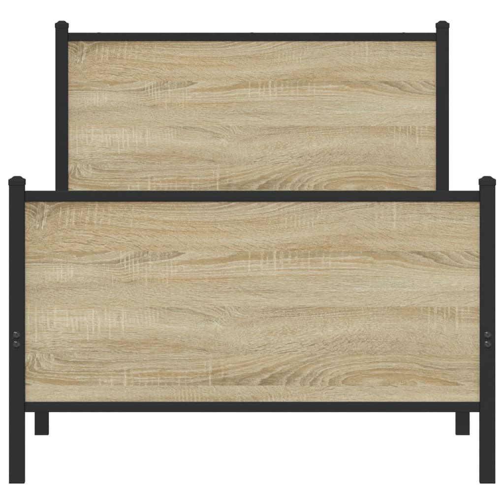 Cadre de lit en métal sans matelas chêne sonoma 90x200 cm - XIOS
