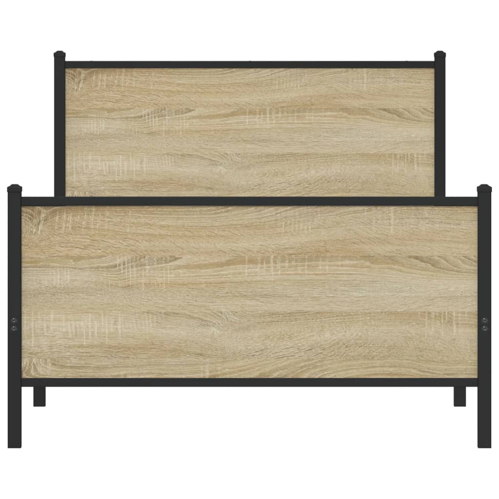 Cadre de lit en métal sans matelas chêne sonoma 100x190 cm - XIOS