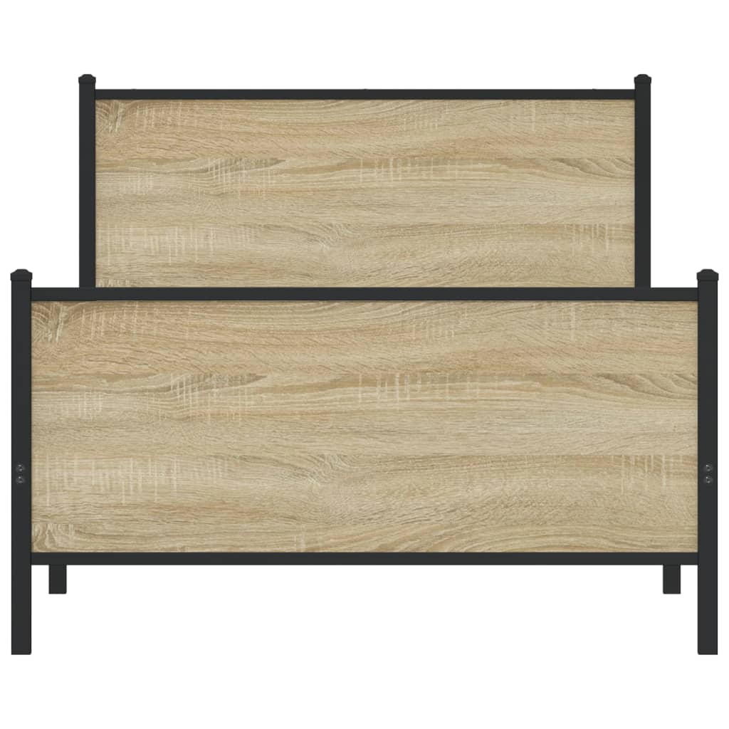 Cadre de lit en métal sans matelas chêne sonoma 100x200 cm - XIOS