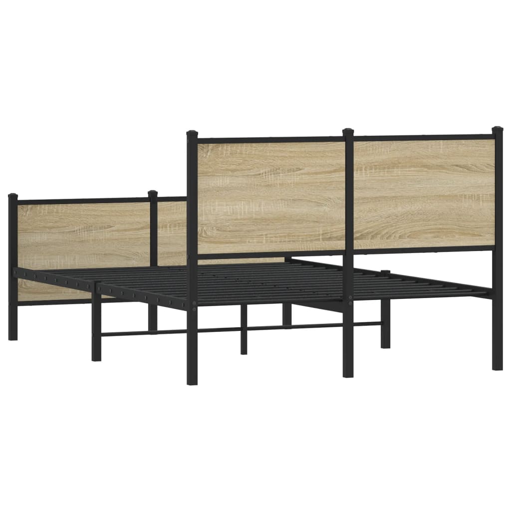 Cadre de lit en métal sans matelas chêne sonoma 120x190 cm - XIOS