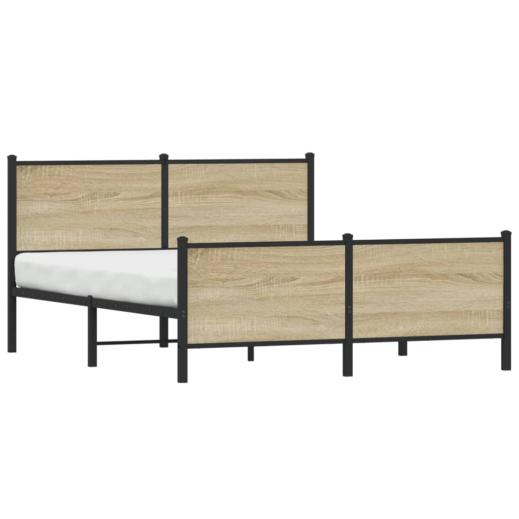 Cadre de lit en métal sans matelas chêne sonoma 137x190 cm - XIOS