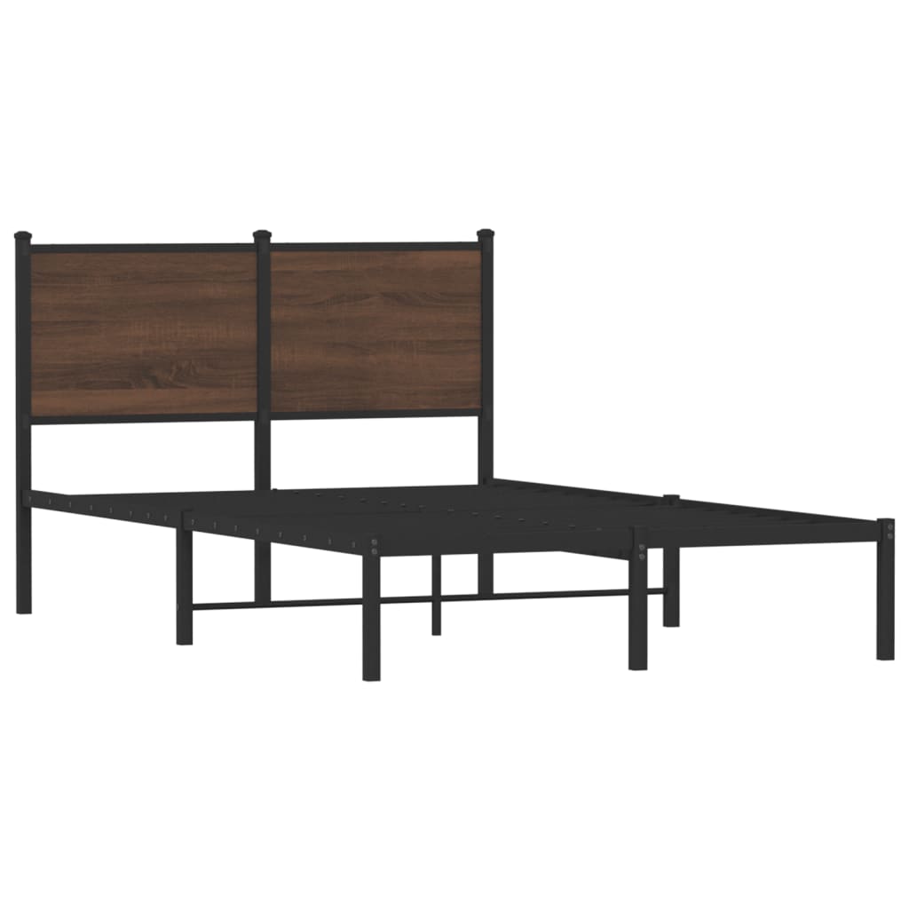 Cadre de lit en métal sans matelas chêne marron 120x190 cm - XIOS