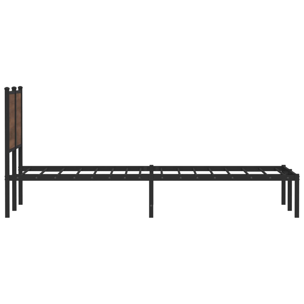 Cadre de lit en métal sans matelas chêne marron 120x190 cm - XIOS