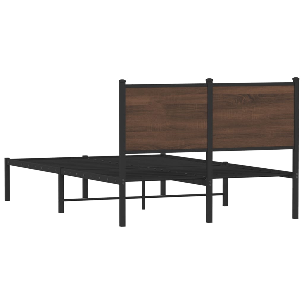 Cadre de lit en métal sans matelas chêne marron 120x200 cm - XIOS