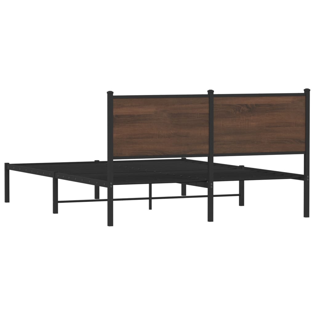 Cadre de lit en métal sans matelas chêne marron 137x190 cm - XIOS