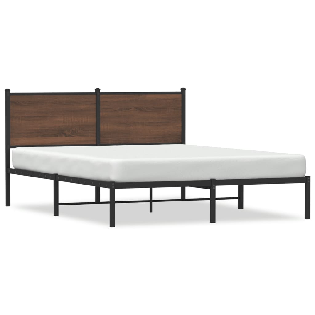Cadre de lit en métal sans matelas chêne marron 150x200 cm - XIOS