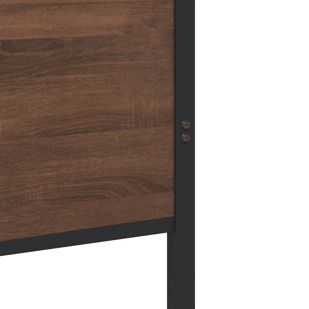 Cadre de lit en métal sans matelas chêne marron 90x190 cm - XIOS