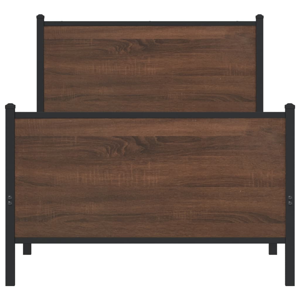 Cadre de lit en métal sans matelas chêne marron 100x190 cm - XIOS