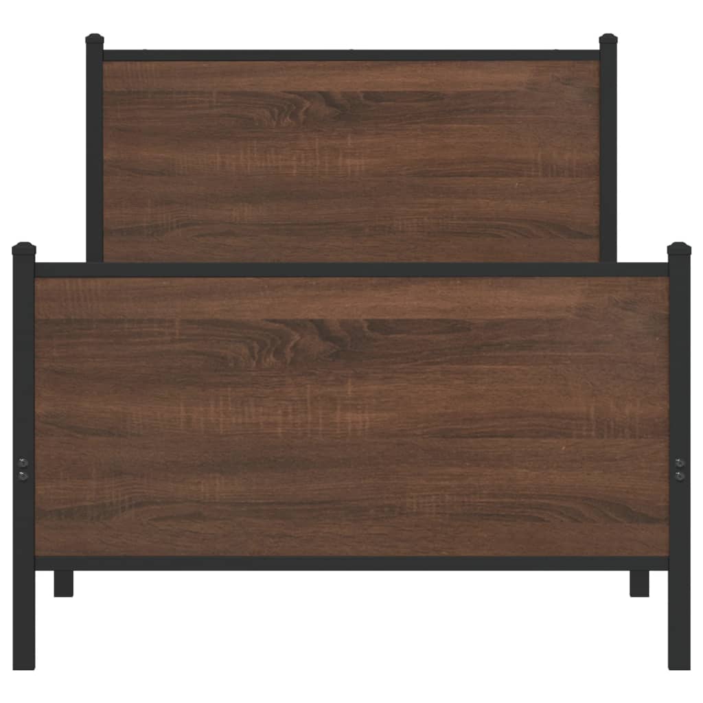 Cadre de lit en métal sans matelas chêne marron 100x200 cm - XIOS