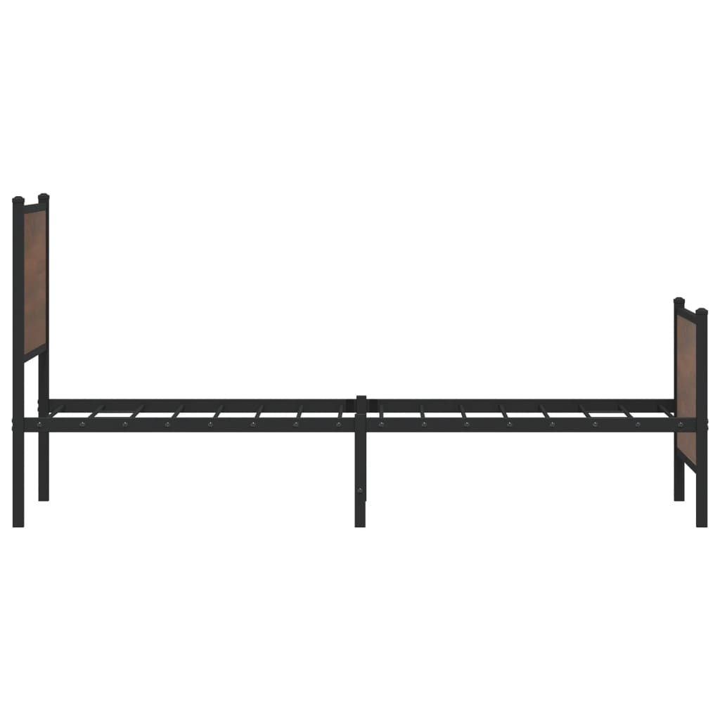 Cadre de lit en métal sans matelas chêne marron 107x203 cm - XIOS