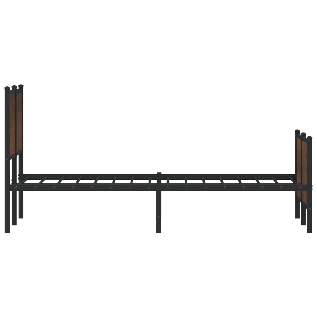 Cadre de lit en métal sans matelas chêne marron 120x190 cm - XIOS