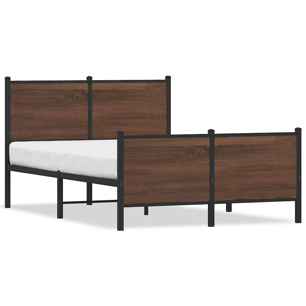 Cadre de lit en métal sans matelas chêne marron 120x200 cm - XIOS
