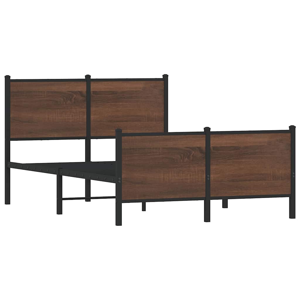 Cadre de lit en métal sans matelas chêne marron 120x200 cm - XIOS