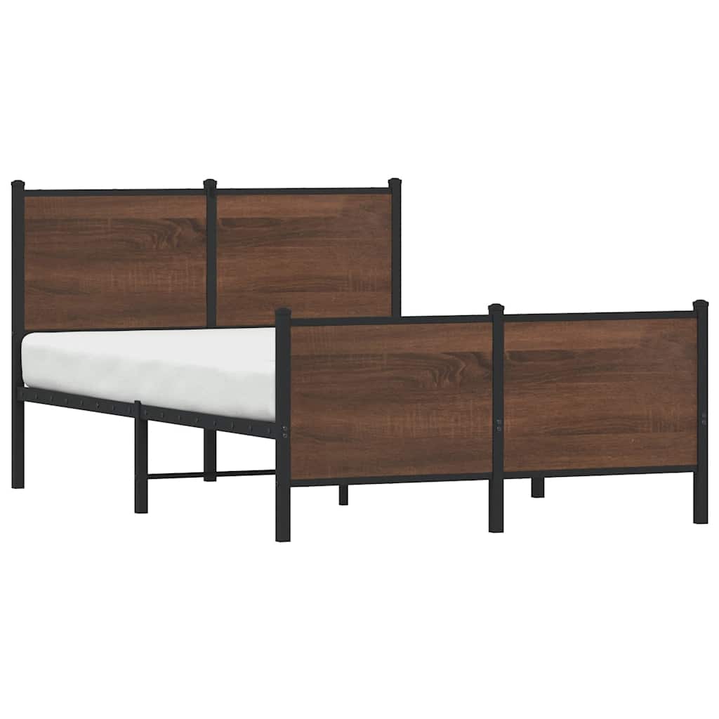 Cadre de lit en métal sans matelas chêne marron 120x200 cm - XIOS