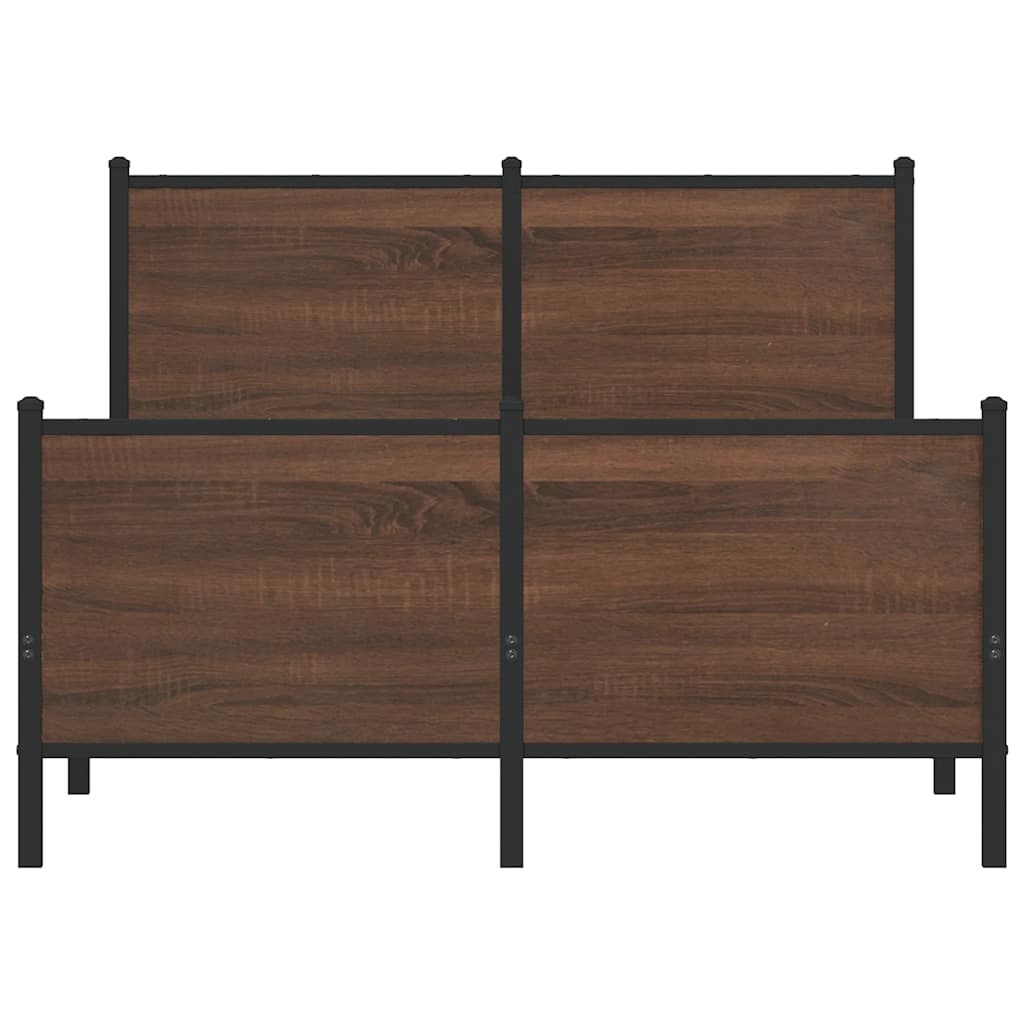 Cadre de lit en métal sans matelas chêne marron 120x200 cm - XIOS