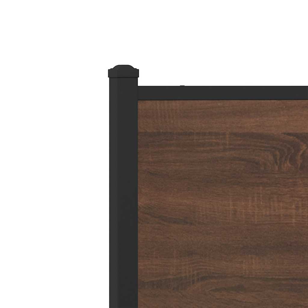 Cadre de lit en métal sans matelas chêne marron 120x200 cm - XIOS