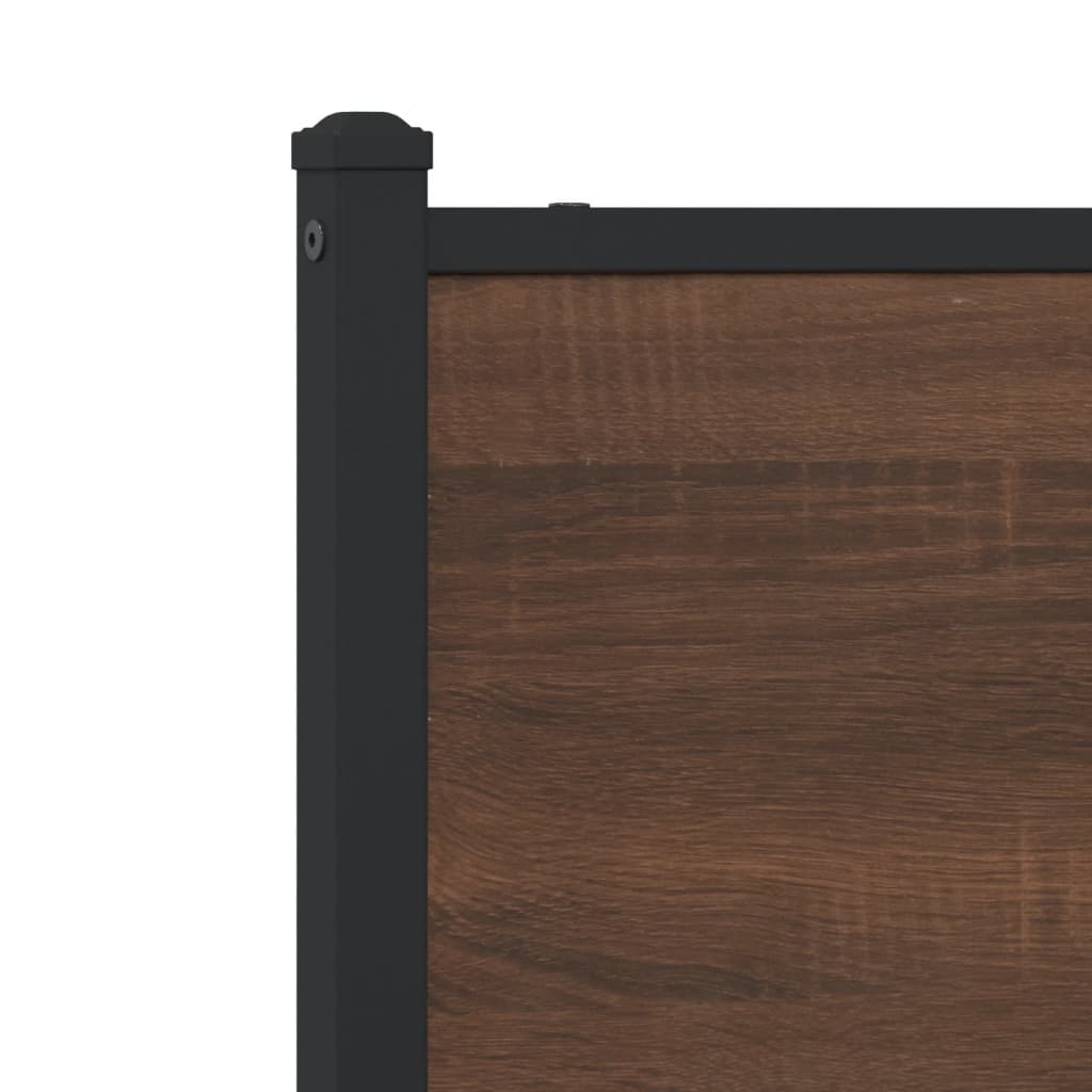 Tête de lit chêne marron 100 cm bois d'ingénierie et acier Têtes et pieds de lit vidaXL   