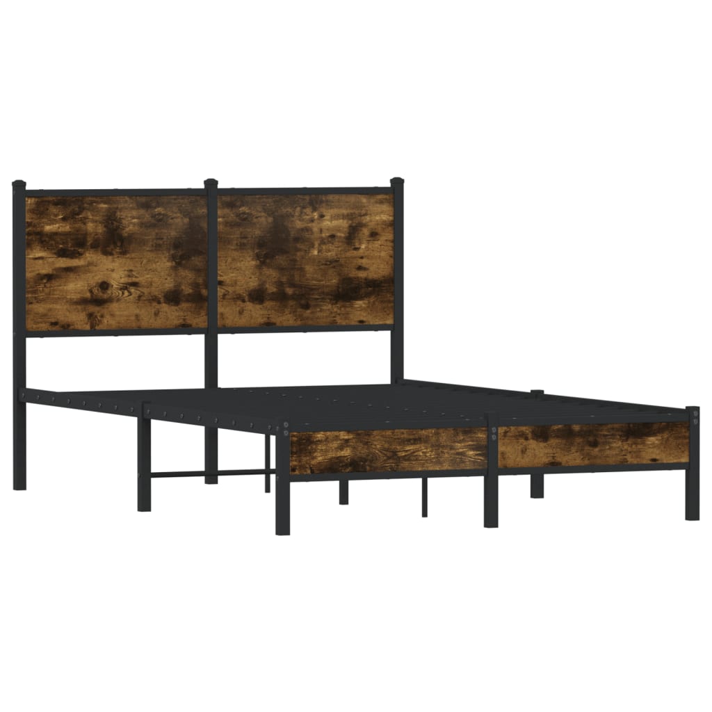 Cadre de lit en métal sans matelas chêne fumé 120x200 cm - XIOS