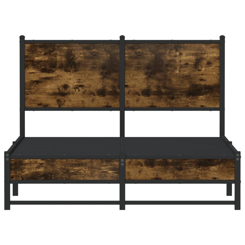 Cadre de lit en métal sans matelas chêne fumé 120x190 cm - XIOS