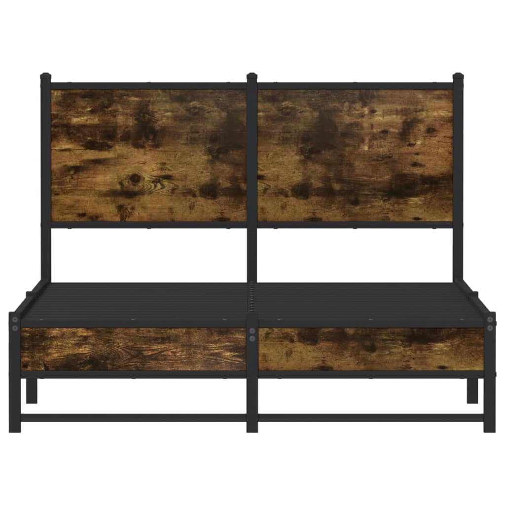 Cadre de lit en métal sans matelas chêne fumé 120x200 cm - XIOS