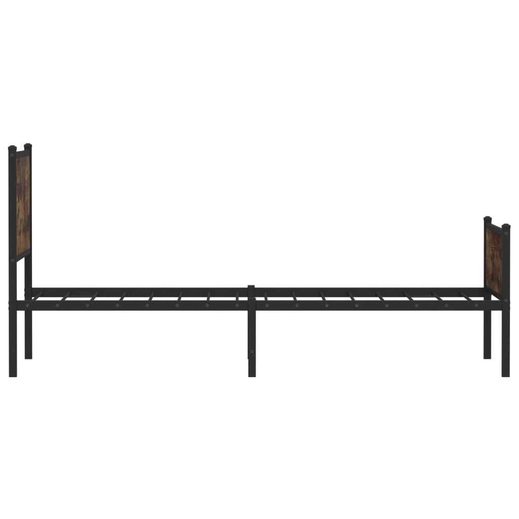 Cadre de lit en métal sans matelas chêne fumé 75x190 cm - XIOS
