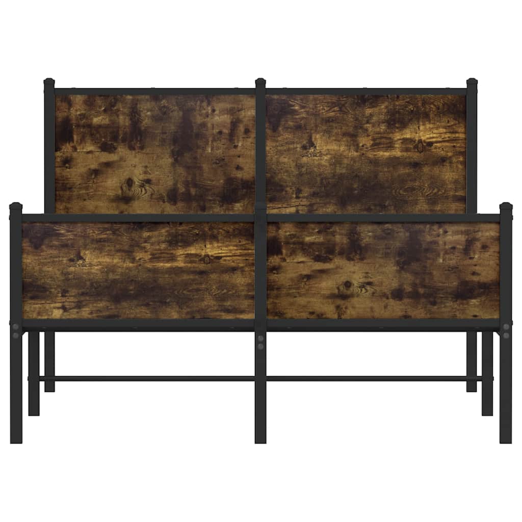 Cadre de lit en métal sans matelas chêne fumé 120x190 cm - XIOS