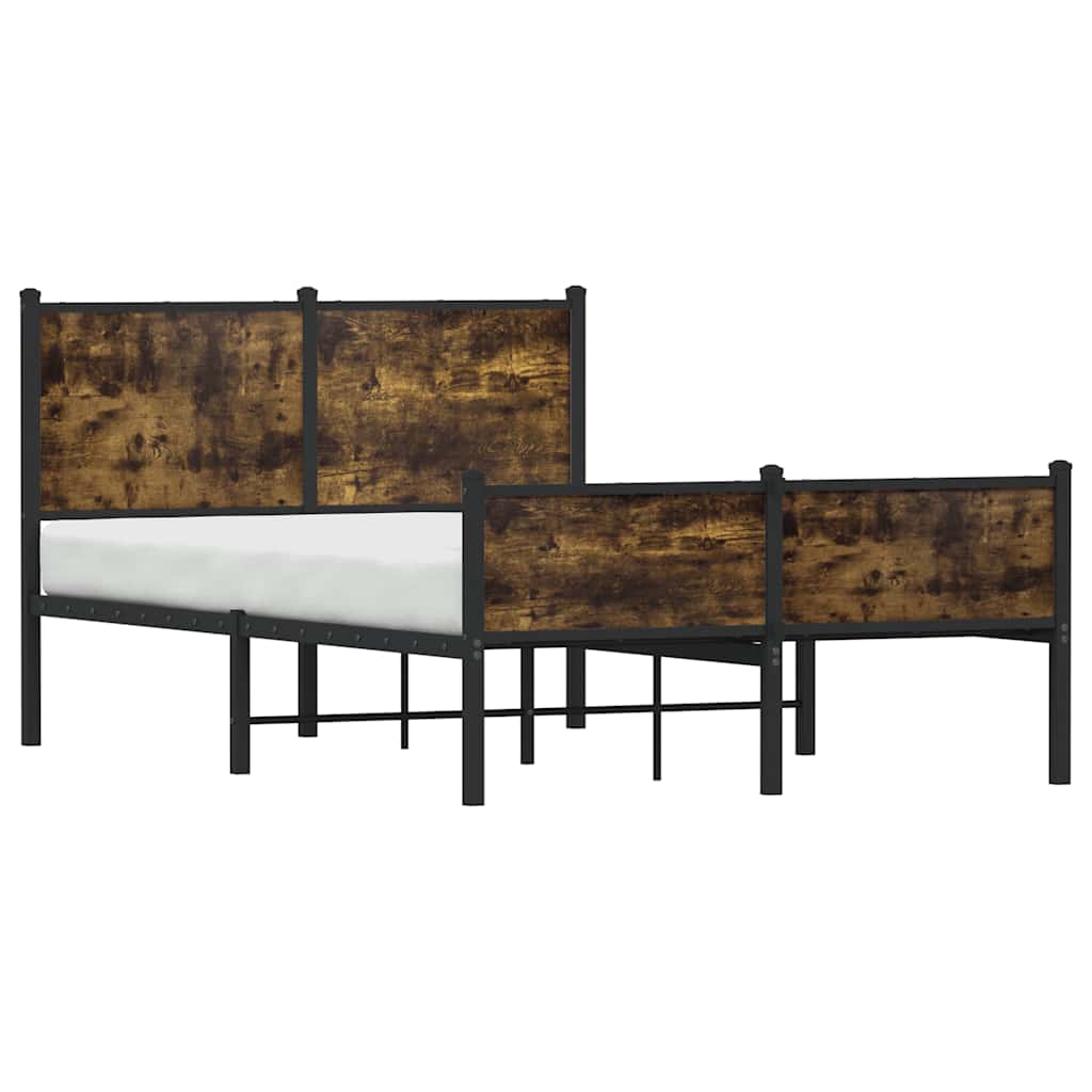 Cadre de lit en métal sans matelas chêne fumé 120x200 cm - XIOS