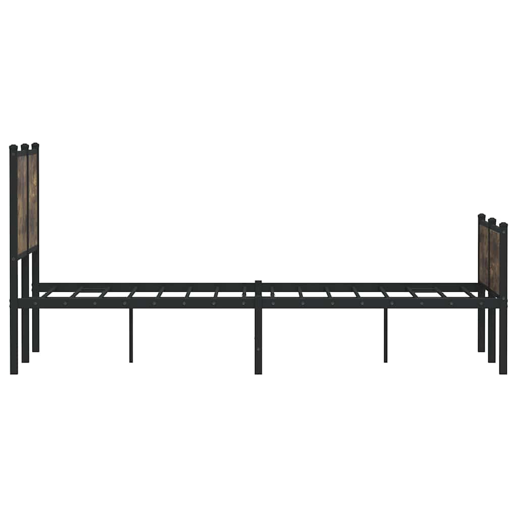 Cadre de lit en métal sans matelas chêne fumé 120x200 cm - XIOS