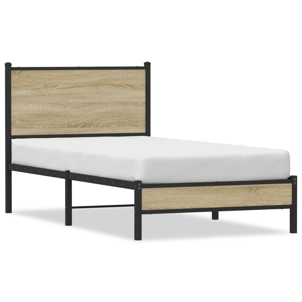 Cadre de lit en métal sans matelas chêne sonoma 80x200 cm - XIOS