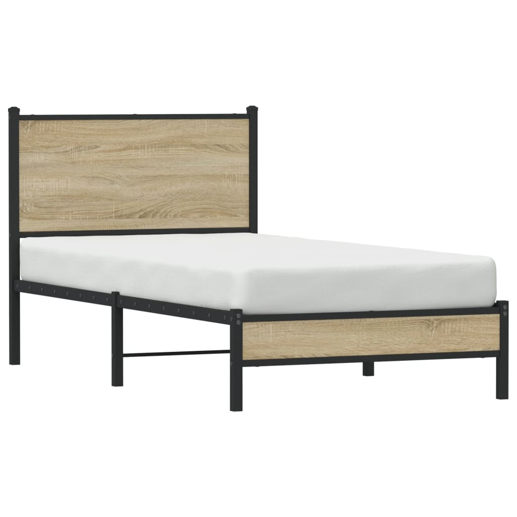 Cadre de lit en métal sans matelas chêne sonoma 80x200 cm - XIOS