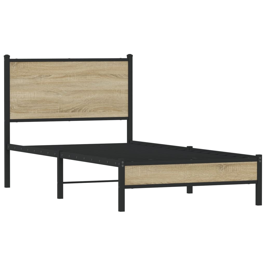 Cadre de lit en métal sans matelas chêne sonoma 90x200 cm - XIOS