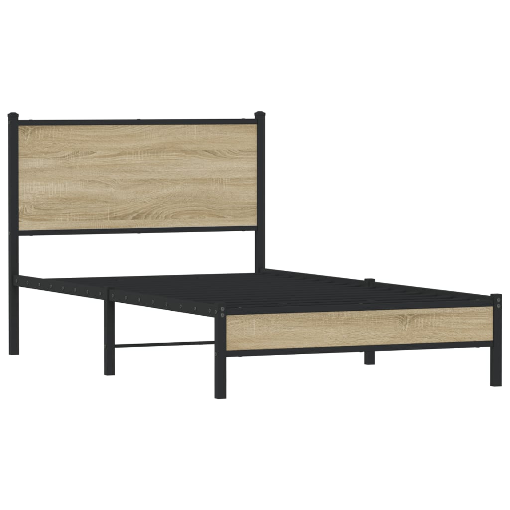 Cadre de lit en métal sans matelas chêne sonoma 100x200 cm - XIOS