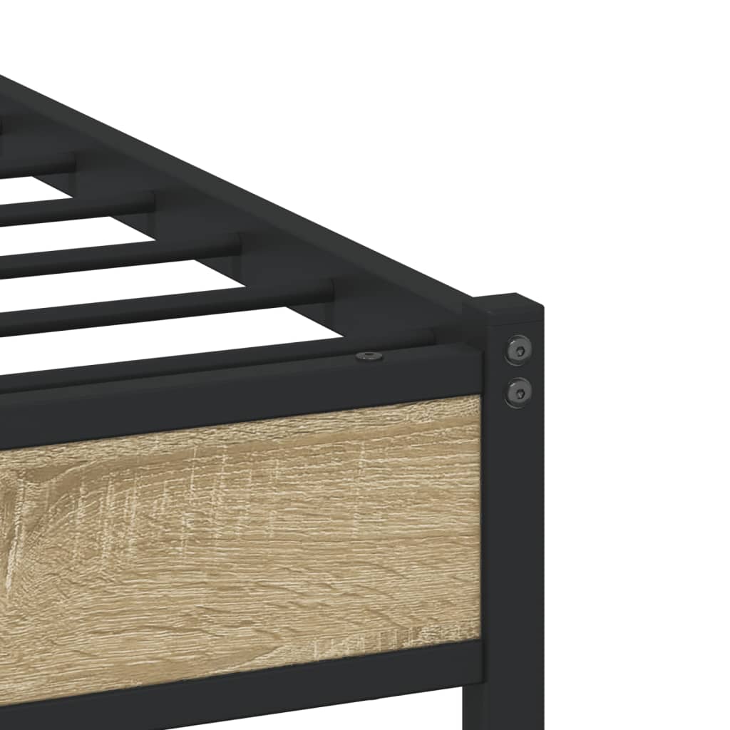 Cadre de lit en métal sans matelas chêne sonoma 107x203 cm - XIOS