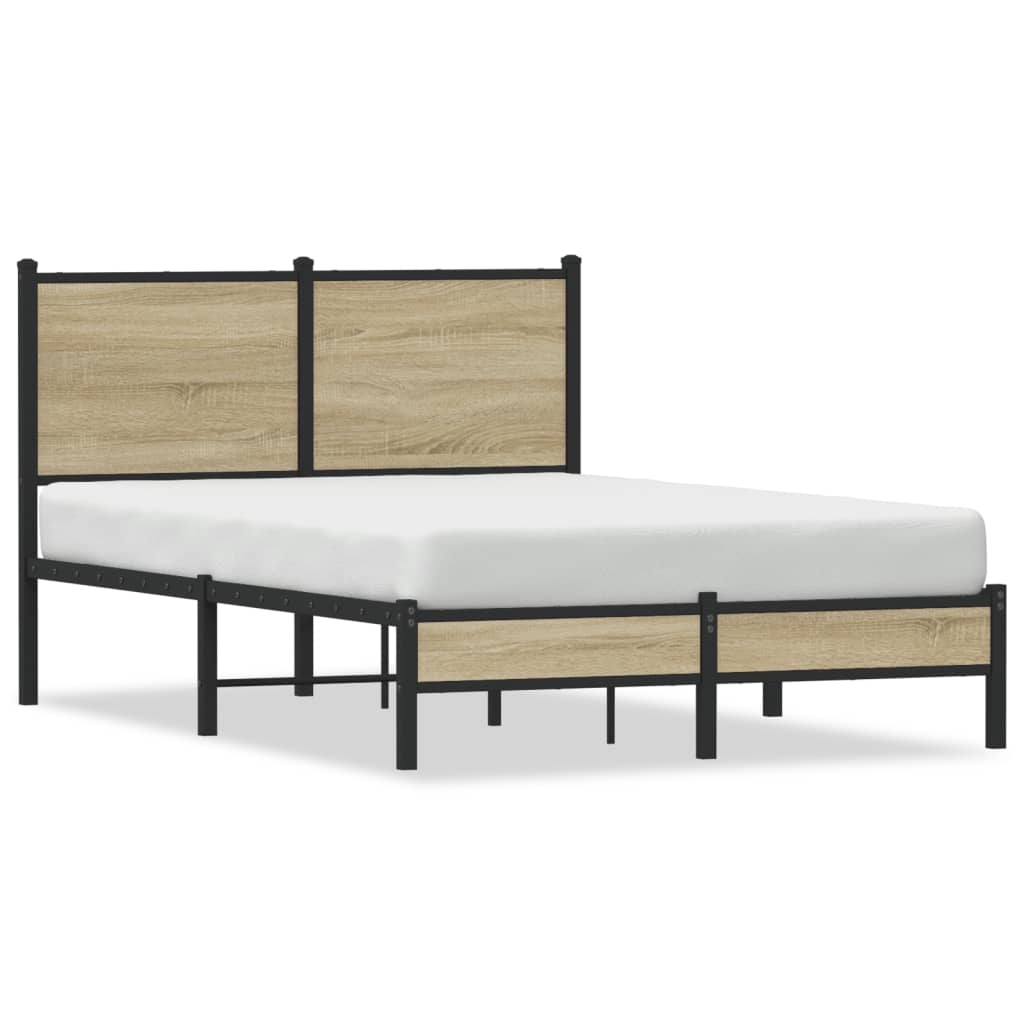 Cadre de lit en métal sans matelas chêne sonoma 120x190 cm - XIOS