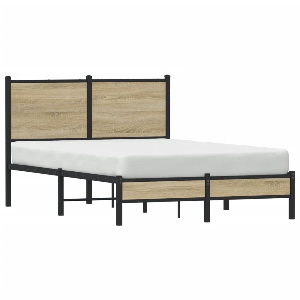 Cadre de lit en métal sans matelas chêne sonoma 120x190 cm - XIOS