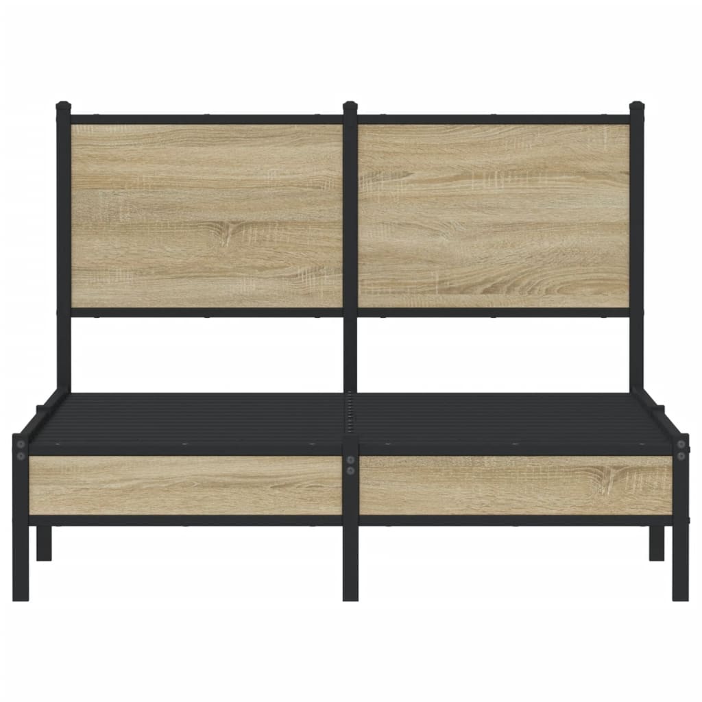 Cadre de lit en métal sans matelas chêne sonoma 120x190 cm - XIOS